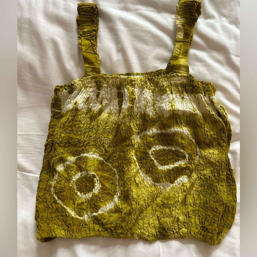 Neelam made in Thailand green Tie-Dye scrunchy bubble tank size S